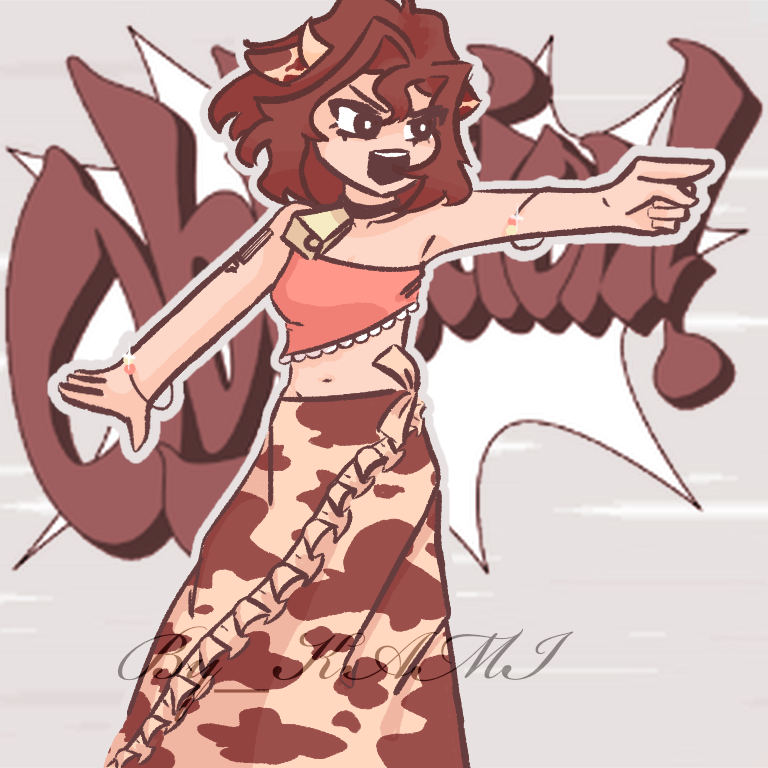Moona pointing a finger while shouting 'Objection'
